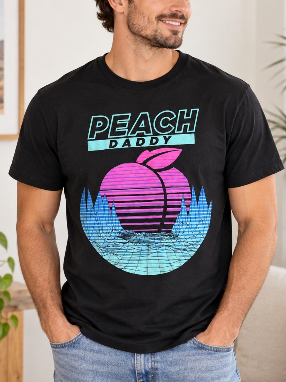Raskol Apparel Men’s Peach Daddy Graphic T-Shirt Size Small
